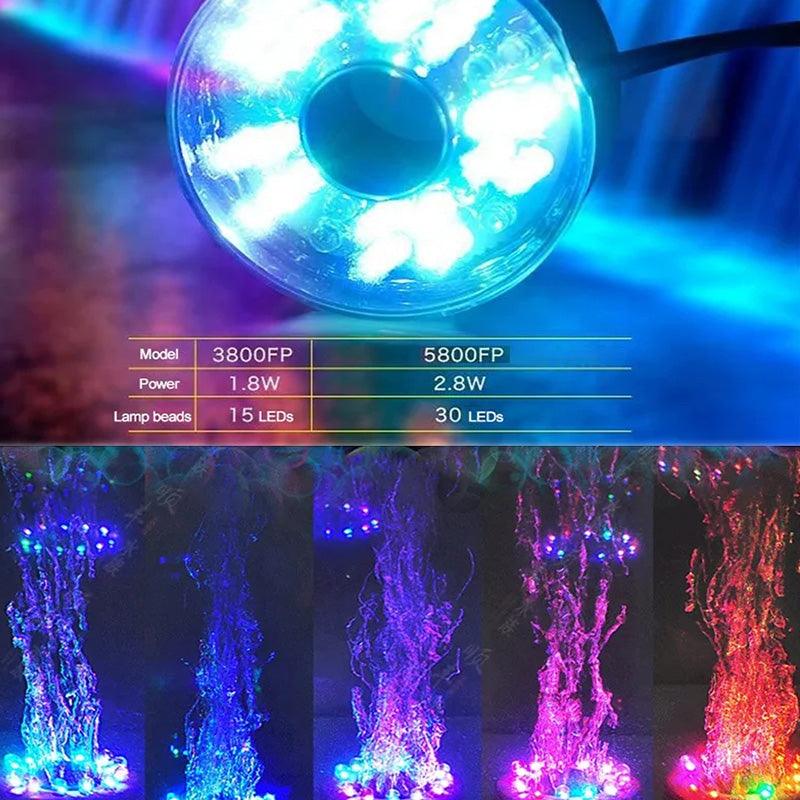 Pump Circulating Colored Lights Pool Fountain Landscape - clarioy