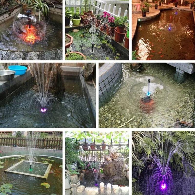 Pump Circulating Colored Lights Pool Fountain Landscape - clarioy