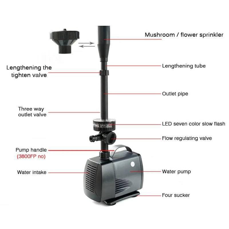 Pump Circulating Colored Lights Pool Fountain Landscape - clarioy