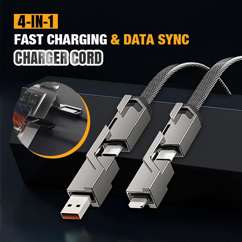 4-in-1 Fast Charging & Data Sync Charger Cord - clarioy