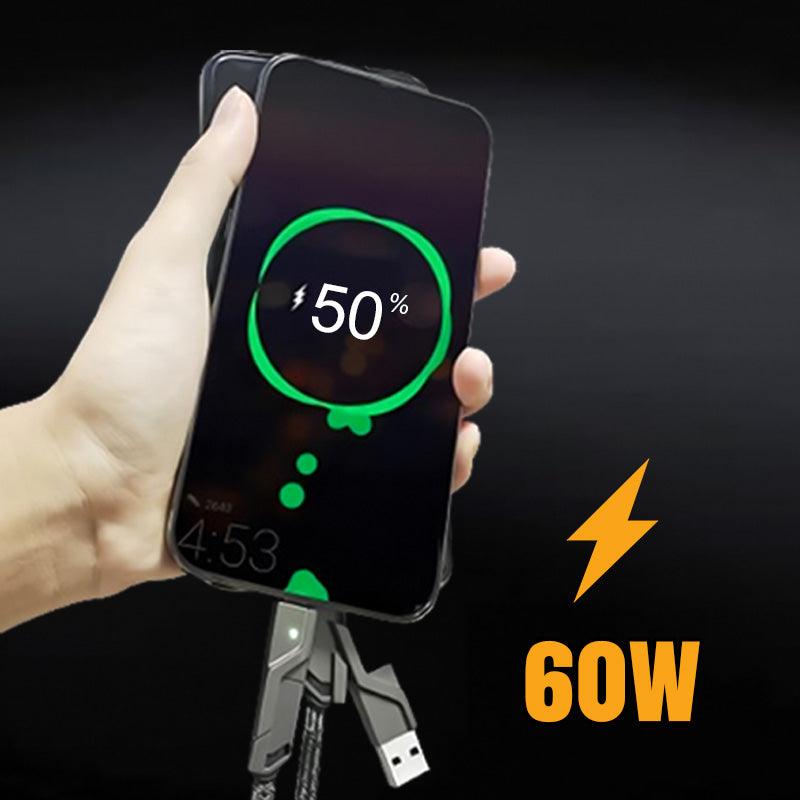 4-in-1 Fast Charging & Data Sync Charger Cord - clarioy