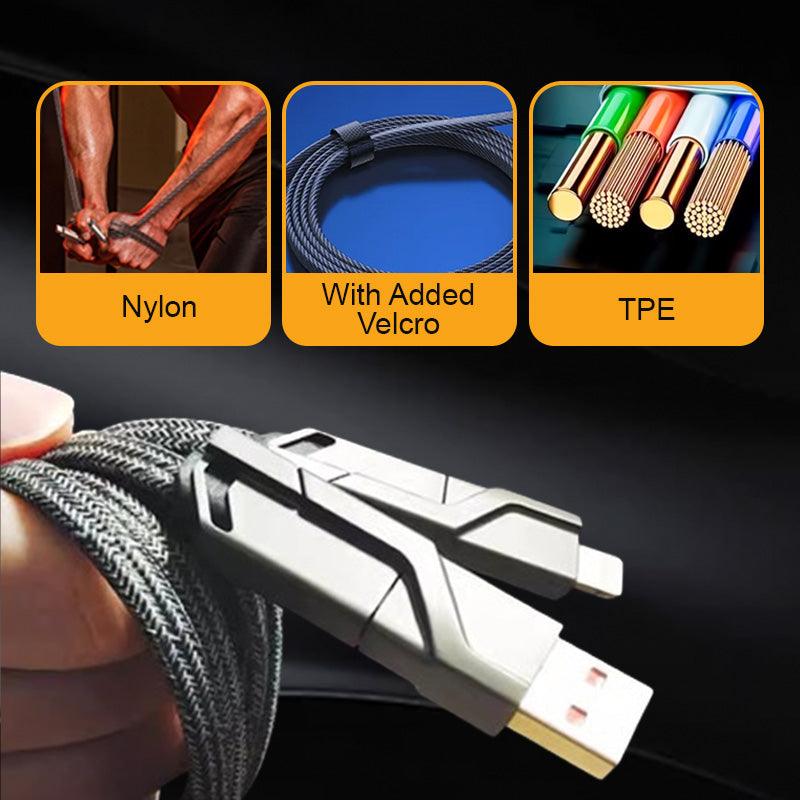 4-in-1 Fast Charging & Data Sync Charger Cord - clarioy