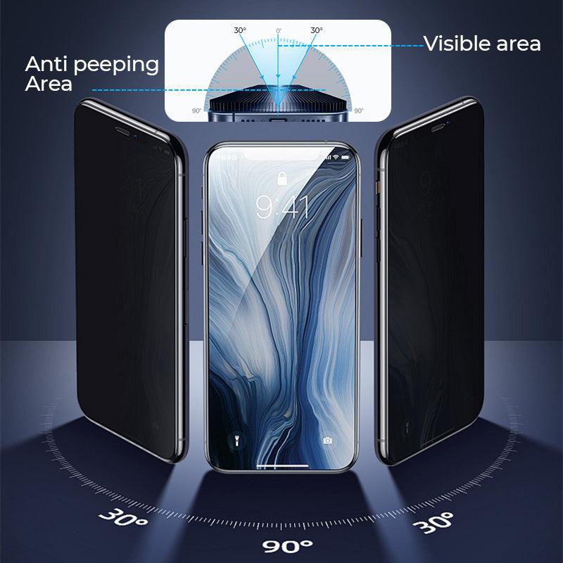 Tempered Glass Anti Peeping Screen Protector For iPhone - clarioy