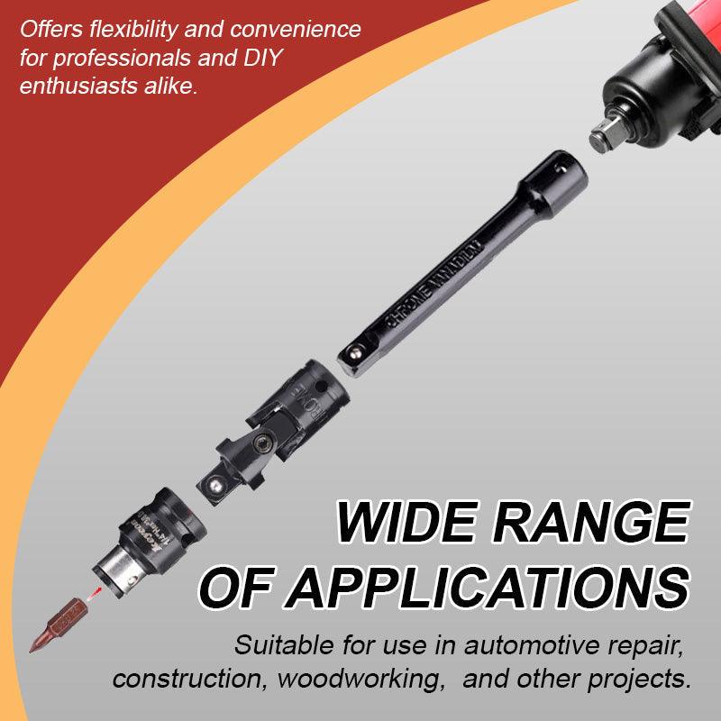 18-piece Adapter Set (Extension Bars/Universal Joints/Reducer Adapters/ Socket Adapters) - clarioy