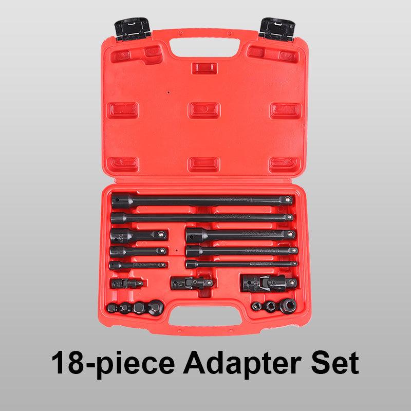 18-piece Adapter Set (Extension Bars/Universal Joints/Reducer Adapters/ Socket Adapters) - clarioy