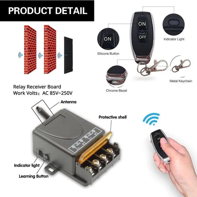 Wireless Remote Control Switch & Receiver Kit, No Wiring - clarioy