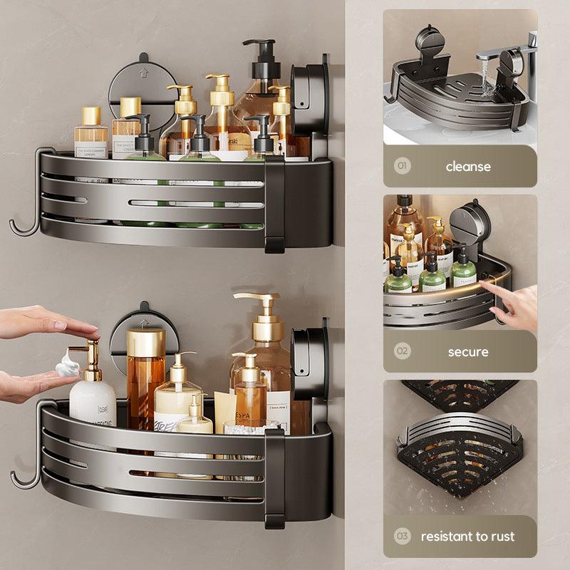 Wall Mounted Bathroom Organizer with Suction Cup - clarioy