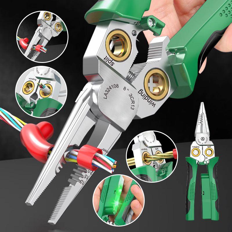 🔥8-in-1 Multi-Functional Wire Stripper Scissors With Electrical Test - clarioy