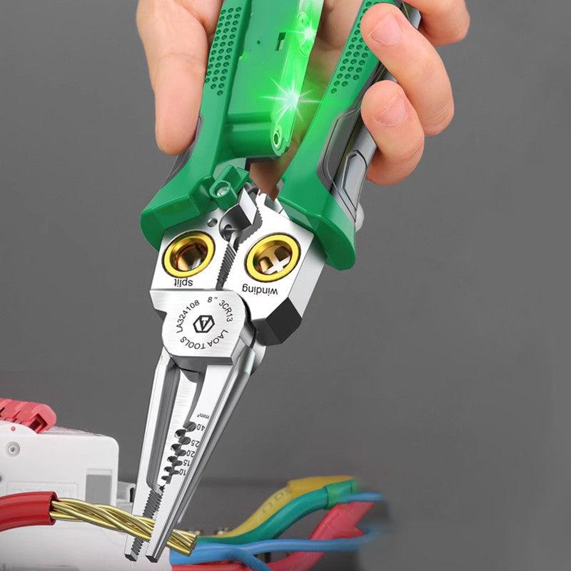 🔥8-in-1 Multi-Functional Wire Stripper Scissors With Electrical Test - clarioy