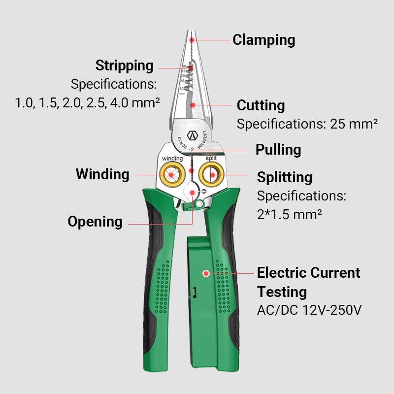 🔥8-in-1 Multi-Functional Wire Stripper Scissors With Electrical Test - clarioy