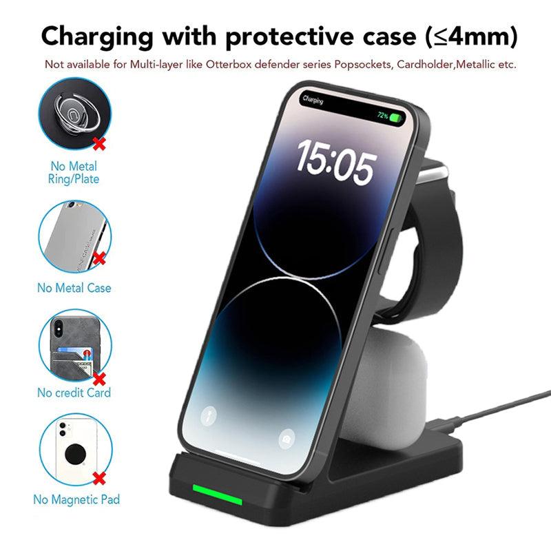 3 in 1 Charging Station Wireless Charger for iPhone - clarioy