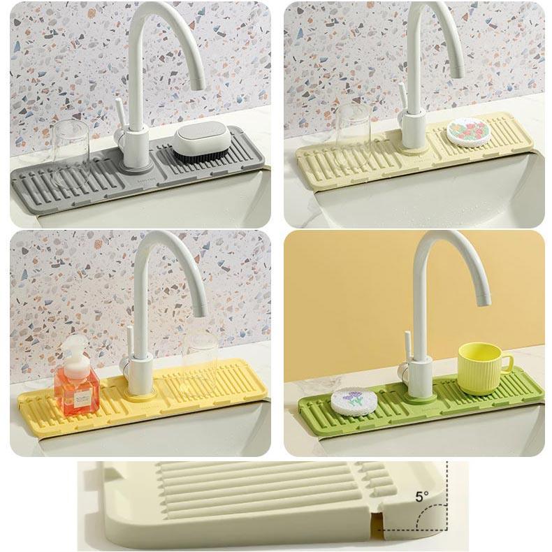 Faucet Splash Guard Draining Tray Mat - Great Gift - clarioy