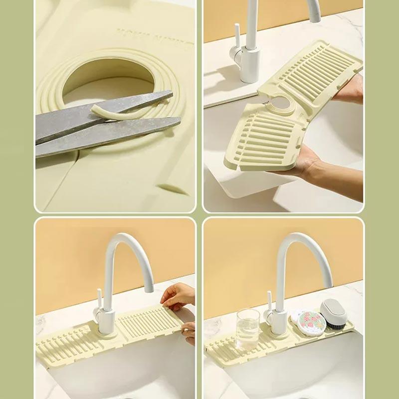 Faucet Splash Guard Draining Tray Mat - Great Gift - clarioy