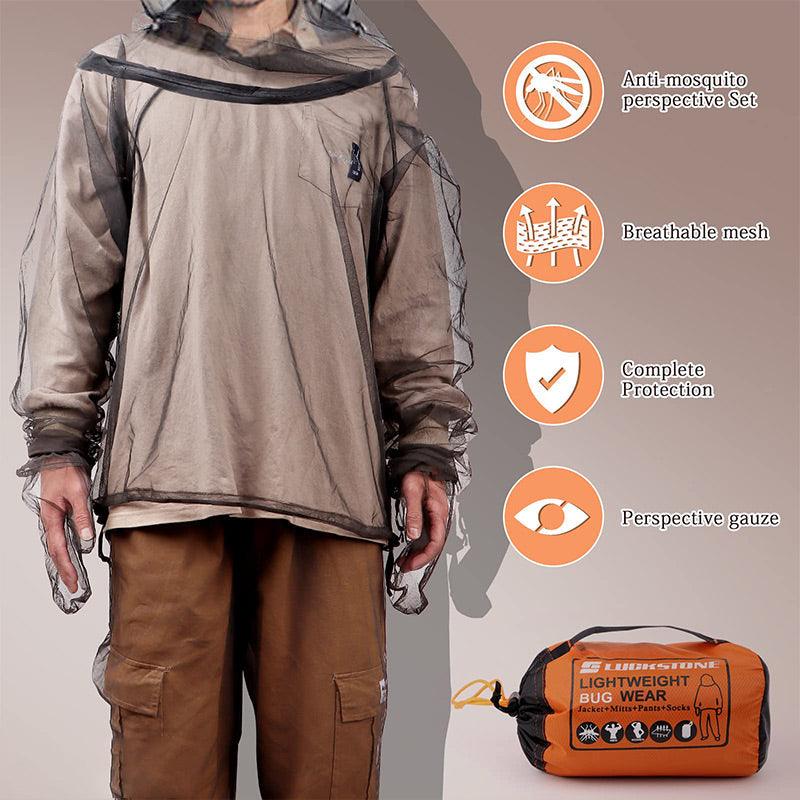 Outdoor Lightweight Anti-Mosquito Jacket & Pants & Shoe Covers & Mitts - clarioy
