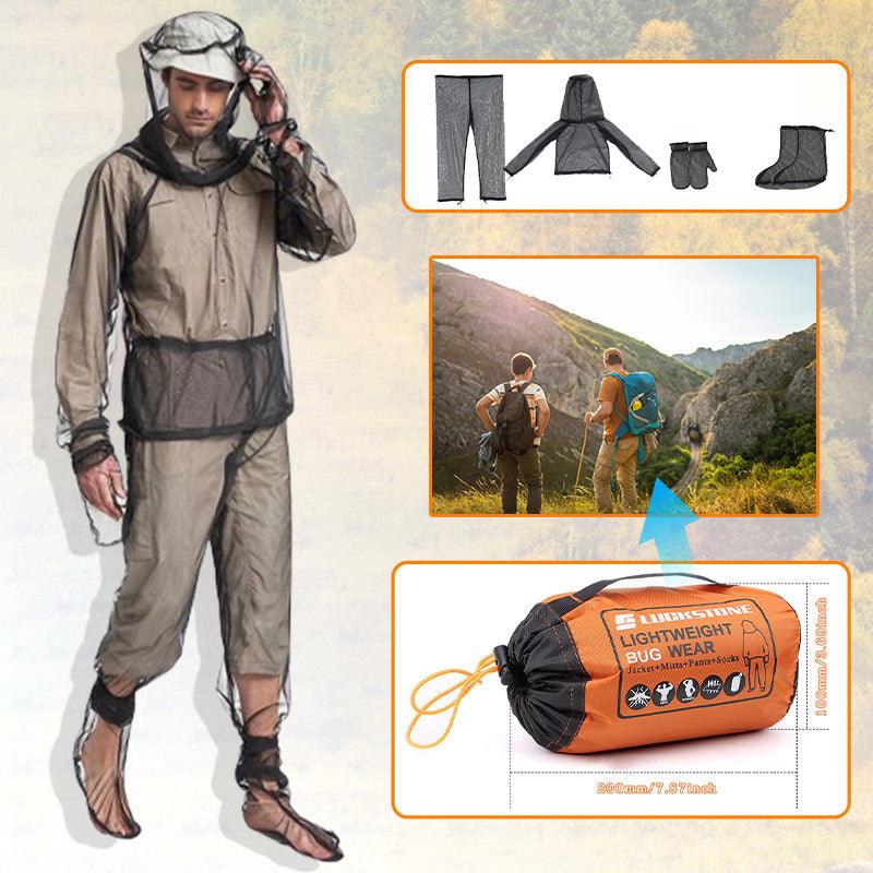 Outdoor Lightweight Anti-Mosquito Jacket & Pants & Shoe Covers & Mitts - clarioy