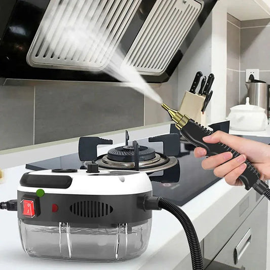 Handheld steam cleaner cleaning kitchen stove, premium homeware tool from clarioy
