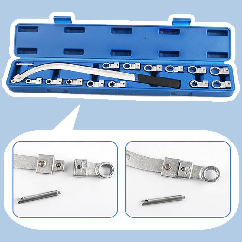 15 Piece Portable Replaceable Head Belt Wrenches Set - clarioy