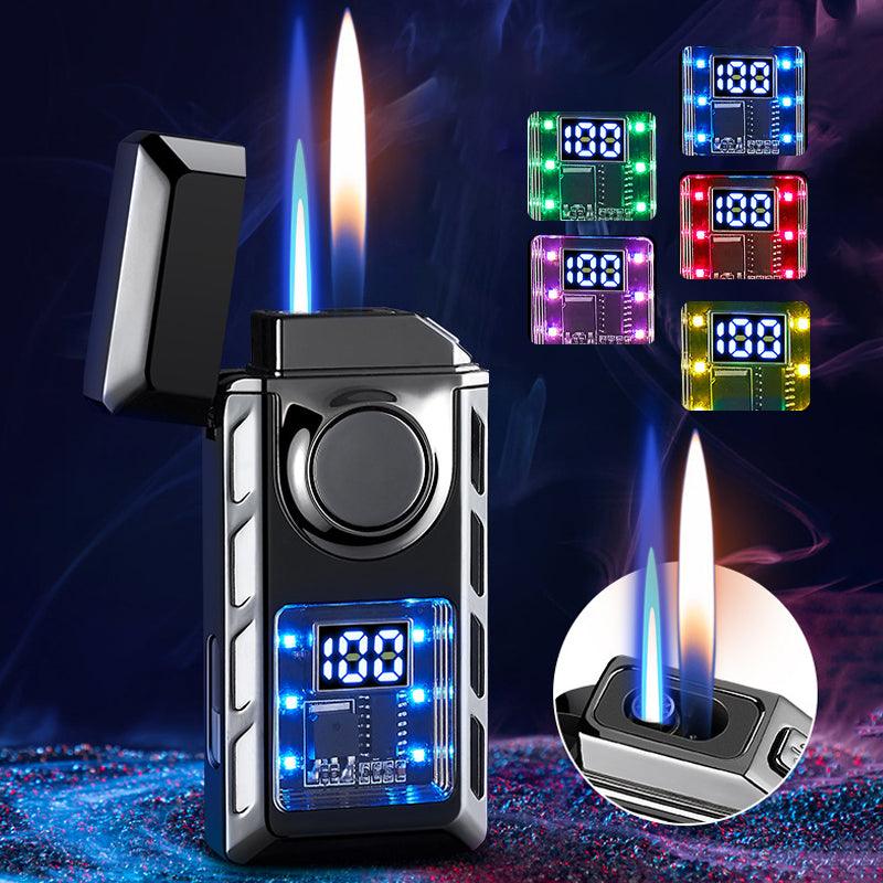 🔥Hot Sale🔥Multi-Functional Dual Flame Lighter with Colored Lights - clarioy