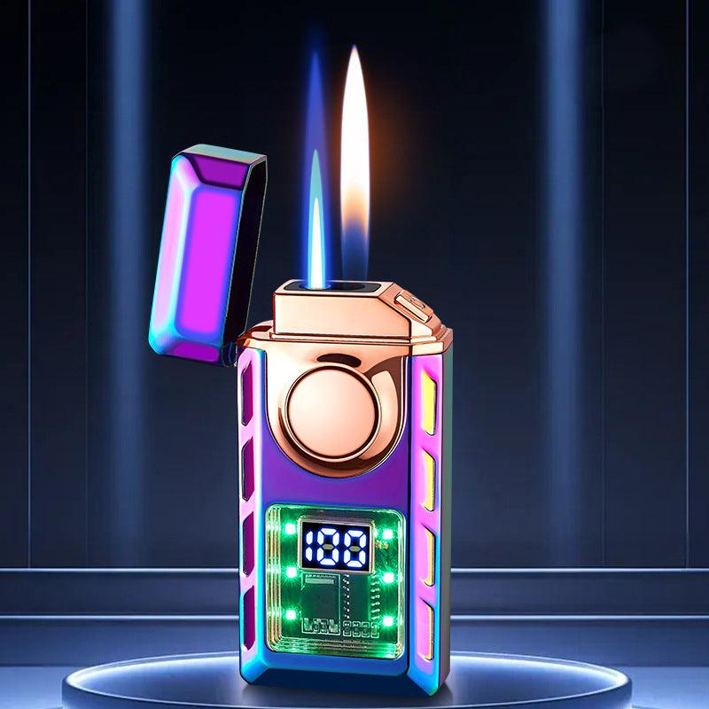 🔥Hot Sale🔥Multi-Functional Dual Flame Lighter with Colored Lights - clarioy
