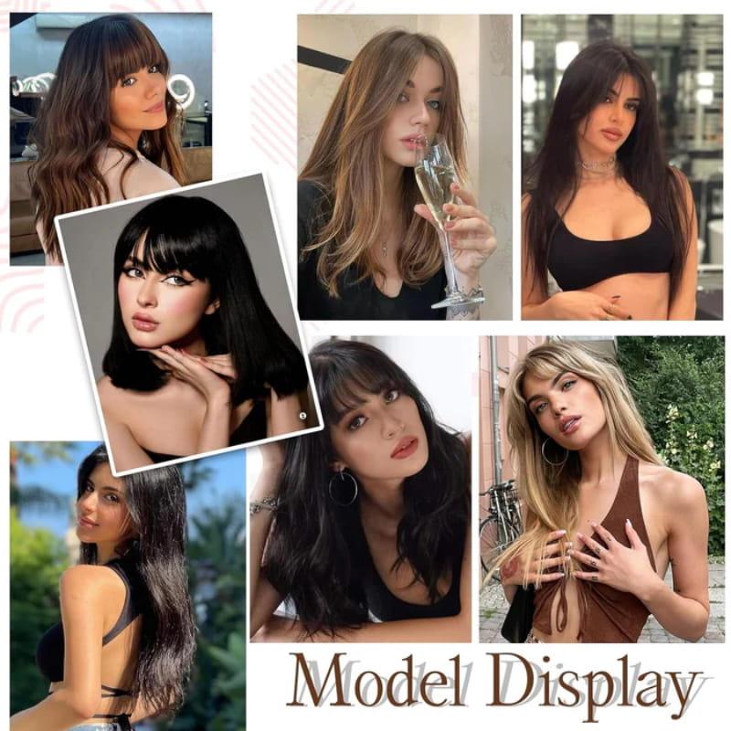 Natural Hair Toppers with Bangs for Women - clarioy