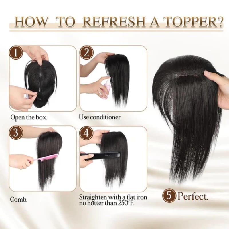 Natural Hair Toppers with Bangs for Women - clarioy