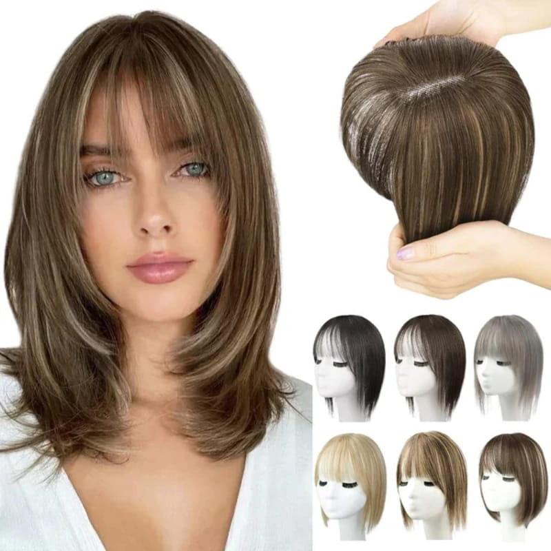 Natural Hair Toppers with Bangs for Women - clarioy