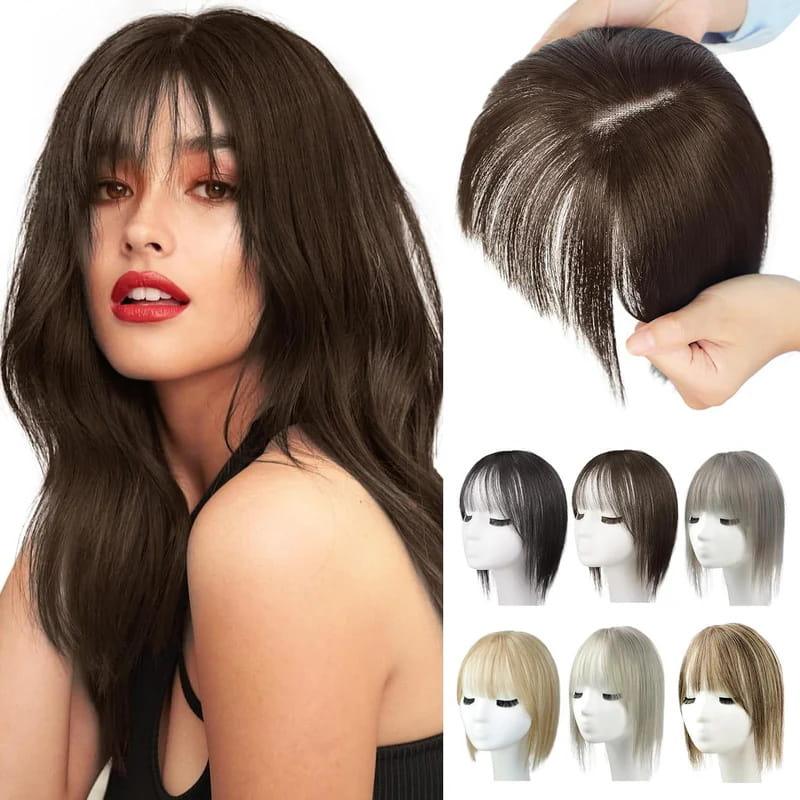 Natural Hair Toppers with Bangs for Women - clarioy