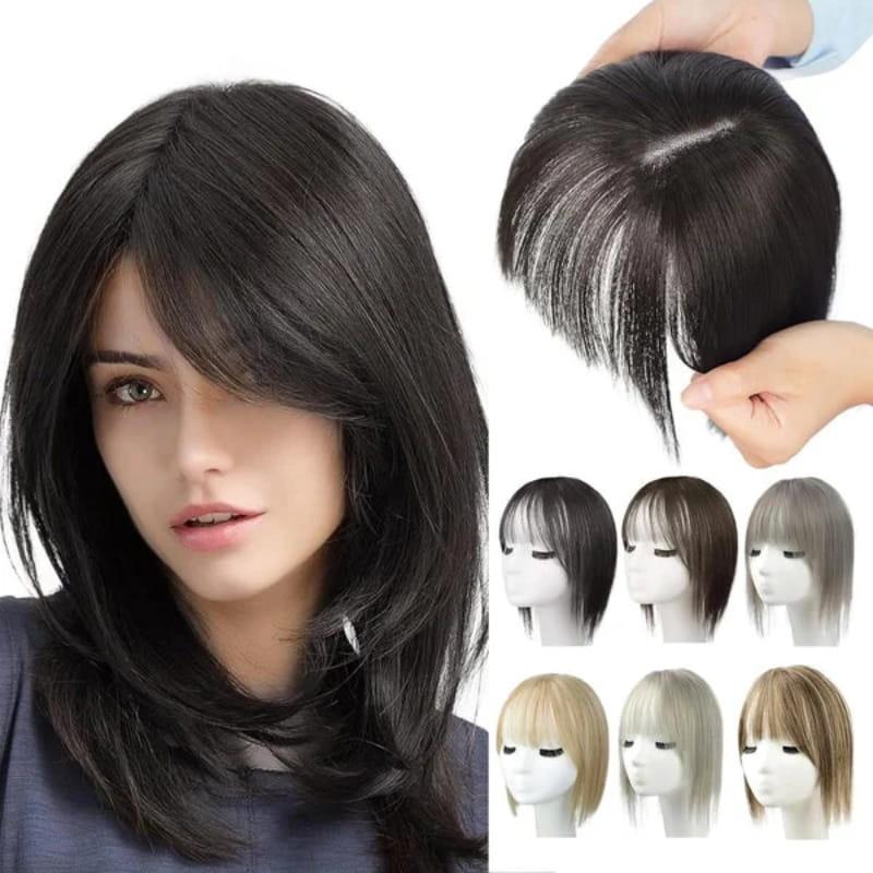 Natural Hair Toppers with Bangs for Women - clarioy