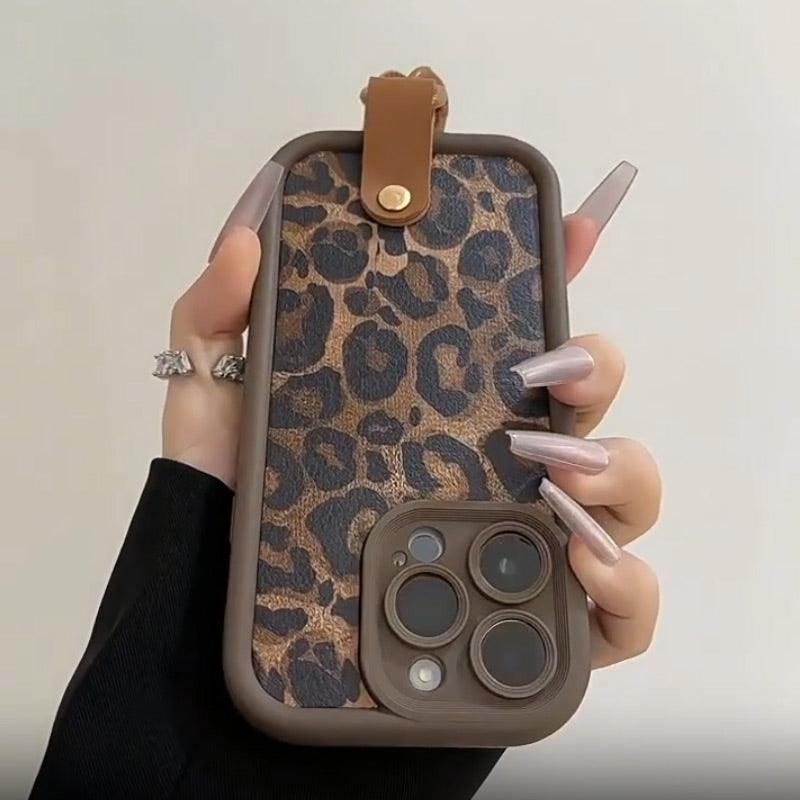 Leopard Print Case for iPhone with Lanyard - clarioy