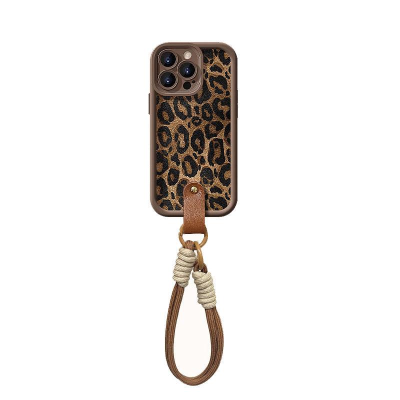 Leopard Print Case for iPhone with Lanyard - clarioy