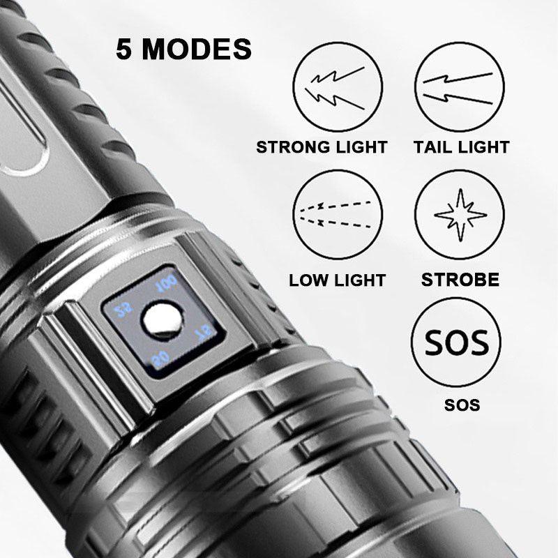 🔥Hot sale🔥Multifunctional White Laser Telescopic Zoom Tactical Flashlight - clarioy