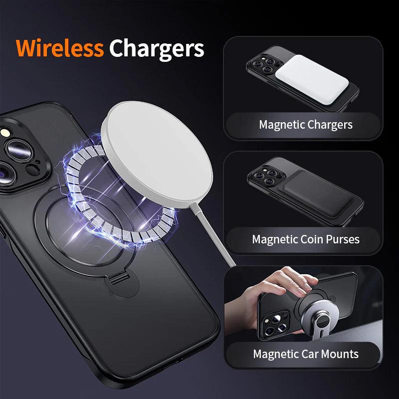 360° Rotatable Invisible Magnetic Stand Phone Case - clarioy