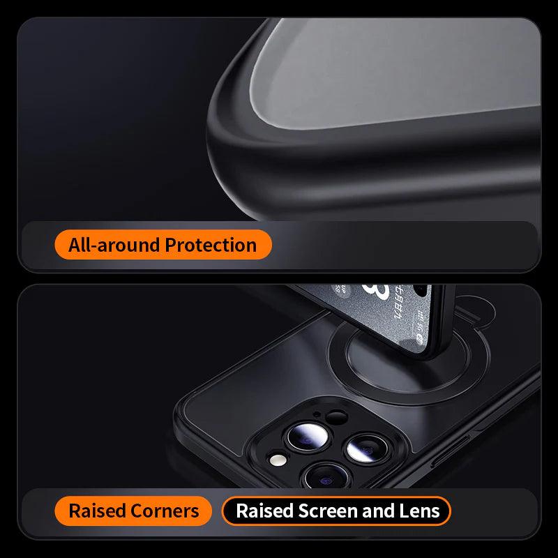 360° Rotatable Invisible Magnetic Stand Phone Case - clarioy