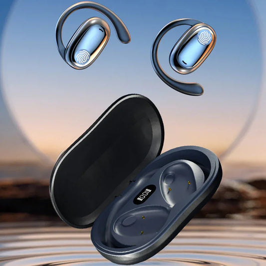 Clarioy wireless earbuds with charging case, sleek design, premium audio accessory