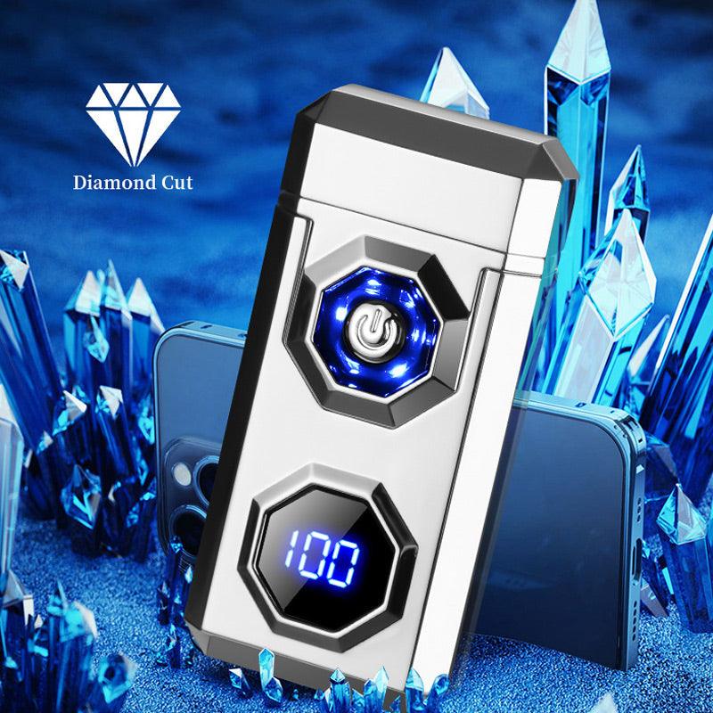 USB Charging Digital Windproof Lighters with LED Lighting Function - clarioy