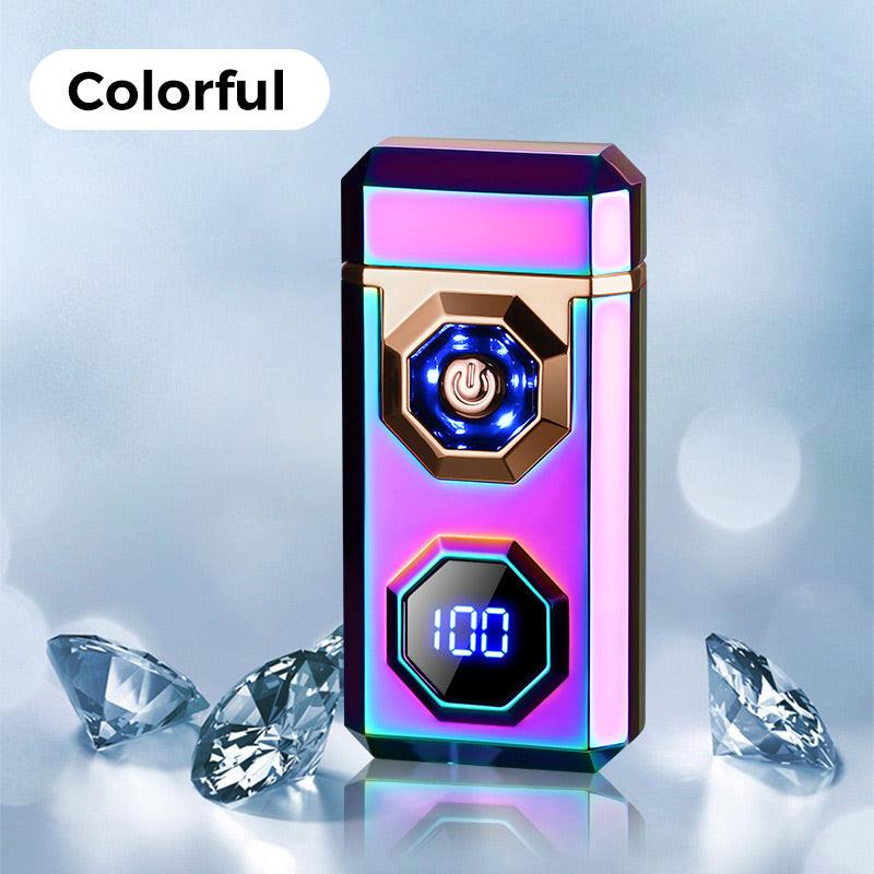 USB Charging Digital Windproof Lighters with LED Lighting Function - clarioy