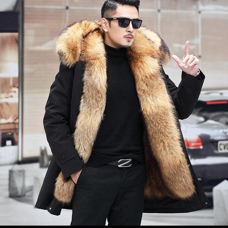 ❄️Winter Specials❄️Men's Mid-Length Jacket with Removable Synthetic Fur - clarioy