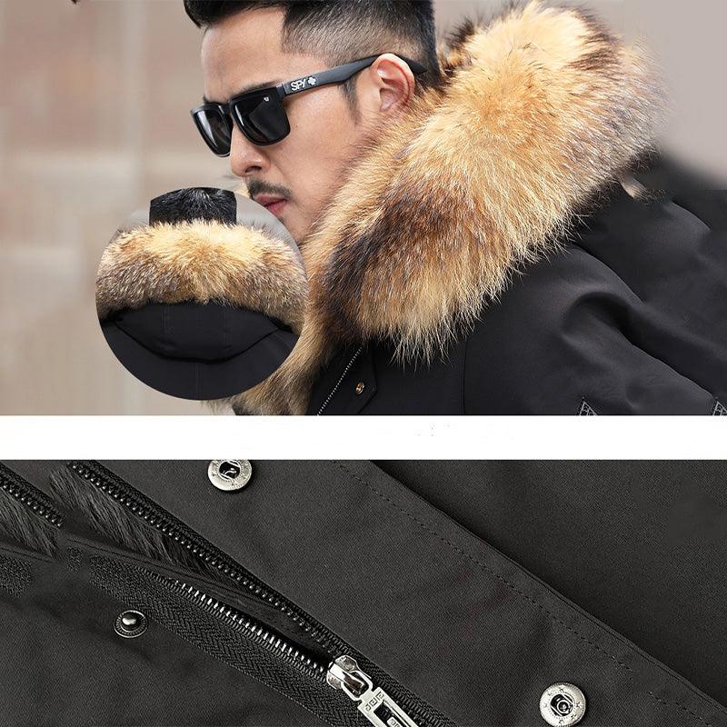 ❄️Winter Specials❄️Men's Mid-Length Jacket with Removable Synthetic Fur - clarioy
