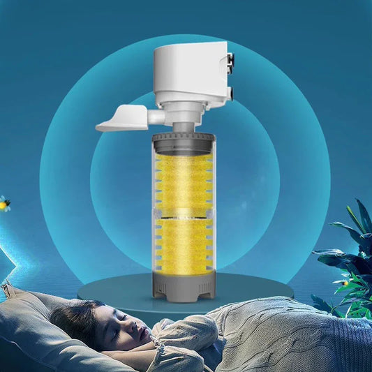 Electric mosquito trap device with yellow filter near sleeping person, homeware by clarioy
