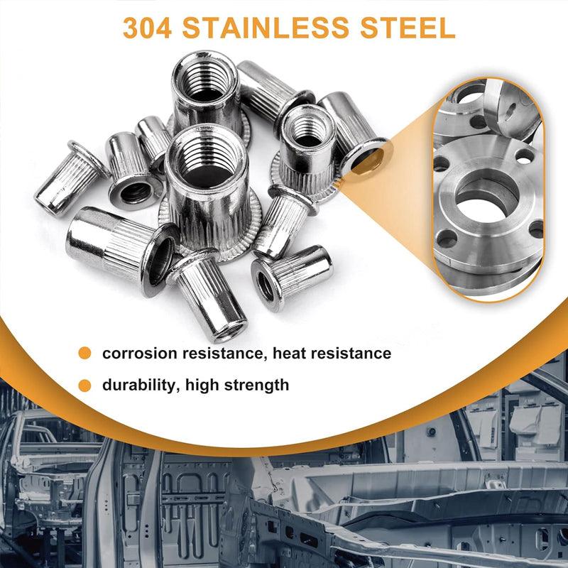 Threaded Insert Nut Rivet Nuts Set with Flat Head - clarioy
