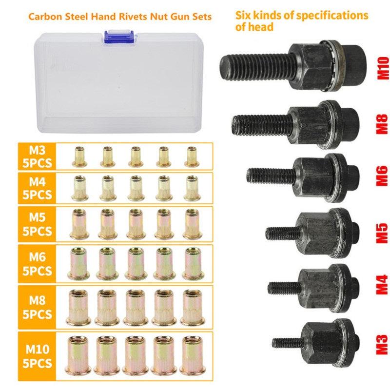 Threaded Insert Nut Rivet Nuts Set with Flat Head - clarioy