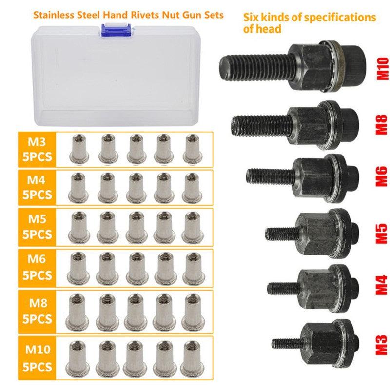 Threaded Insert Nut Rivet Nuts Set with Flat Head - clarioy