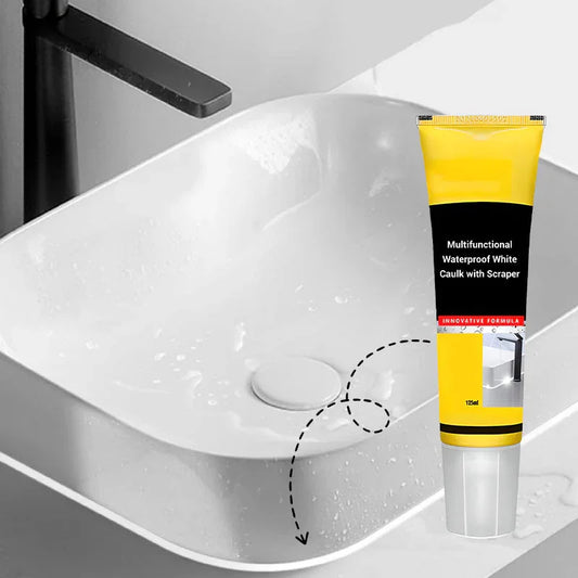 Multifunctional waterproof white caulk with scraper for bathroom sink sealing, clarioy homeware