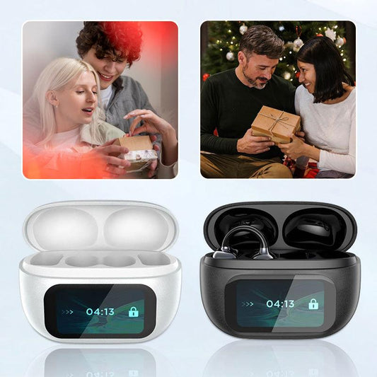 Wireless earbuds in white and black charging cases, gift exchange, clarioy electronics