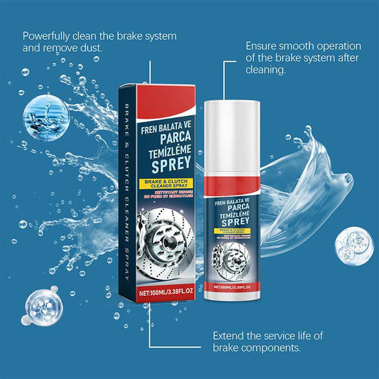 Brake and clutch cleaner spray product with splash graphics, featured on clarioy auto tools store.