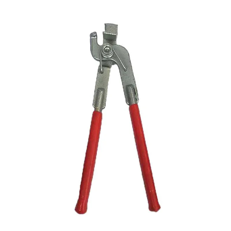 Heavy-duty auto tool pliers with red handles, ideal for car repair, on white background