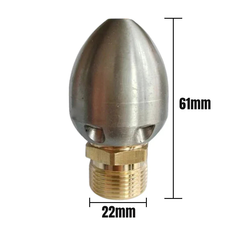 Stainless steel jet nozzle for pressure washer, 61mm tall, 22mm wide, auto tool from clarioy