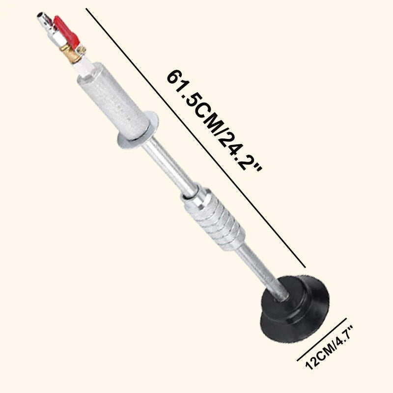 Heavy-duty auto dent puller tool, 61.5cm length, metal body with suction cup base, clarioy auto tools