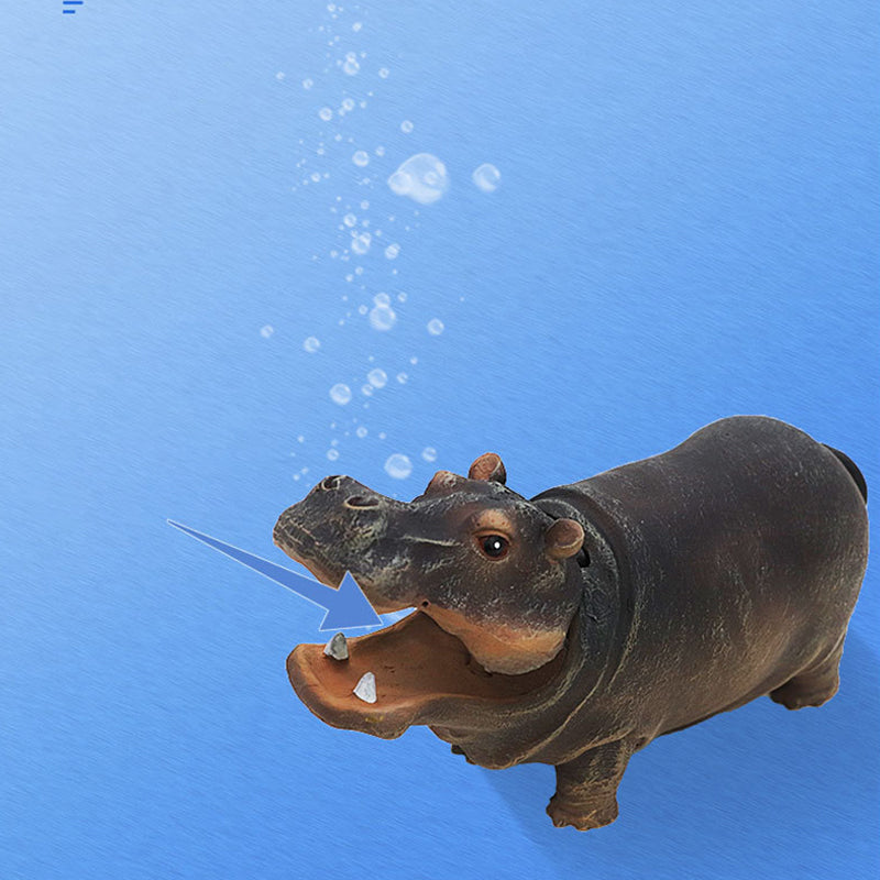 🦛🌿Fish Tank Hippo Bubble Decoration💦