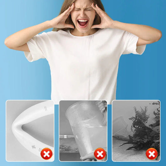 Frustrated woman with hands on head above images of broken auto and home tools, clarioy
